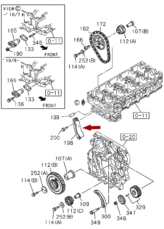 Башмак направляющая (успокоитель) цепи ГРМ ISUZU (ИСУЗУ) NLR85, NMR85, оригинал 8979450690 Башмак направляющая (успокоитель) цепи ГРМ ISUZU (ИСУЗУ) NLR85, NMR85, оригинал 8979450690