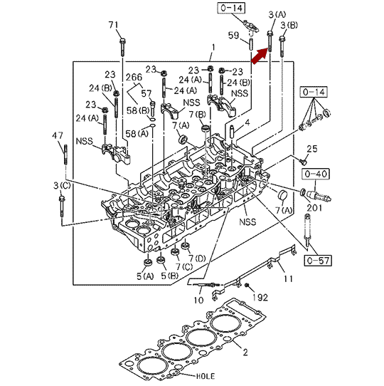Болт ГБЦ ISUZU NQR 75/71 дв. 4HK1/4HG1, оригинал, 8943995540
