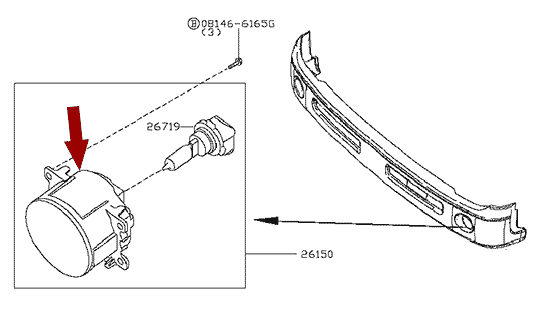 Фара противотуманная NISSAN CABSTAR F24 - правая, 261508992C