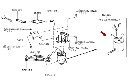 Фильтр топливный Nissan Cabstar F24 под датчик с клапаном, дв. ZD30DDTI, Japan, JS ASAKASHI