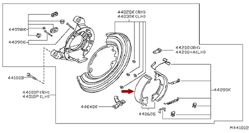 Колодки стояночного (ручного) тормоза Nissan Cabstar 4 шт., аналог, D4060MB40C Колодки стояночного (ручного) тормоза Nissan Cabstar 4 шт., аналог, D4060MB40C