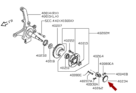 Крышка ступицы передней NISSAN CABSTAR (Ниссан Кабстар) F24, оригинал, 402349X50A