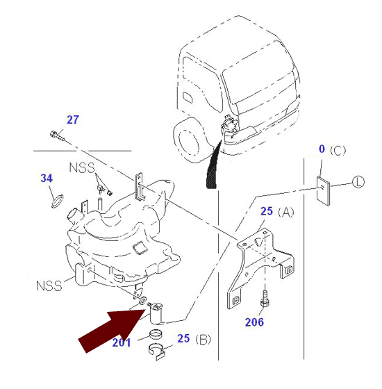 Мотор омывателя ISUZU (ИСУЗУ) NQR71/NQR75/ NPR75/NLR85/ NMR85/NQR90, аналог, 8978551390 На схеме показан мотор омывателя ISUZU (ИСУЗУ) NQR71/NQR75/ NPR75/NLR85/ NMR85/NQR90, аналог, 8978551390