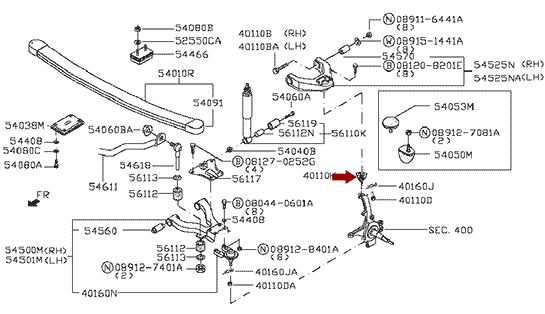 Опора шаровая Nissan Cabstar (Ниссан Кабстар) F24 - передняя верхняя, дв. ZD30DDTI, Japan