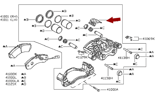 Пластина прижимная тормозной колодки передней NISSAN CABSTAR F24, оригинал, 41130MB20A На схеме изображена пластина прижимная тормозной колодки передней NISSAN CABSTAR F24, оригинал, 41130MB20A