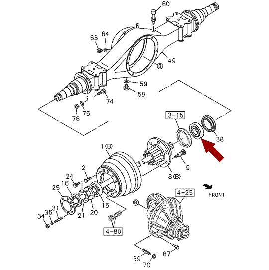 ПОДШИПНИК ЗАДНЕЙ СТУПИЦЫ ISUZU NQR75/NQR71/NPR75 - ВНУТРЕННИЙ, KOYO, JAPAN, 8971229380