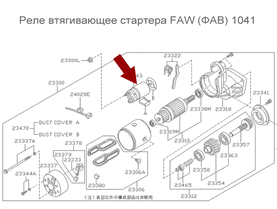 Реле втягивающее стартера FAW (ФАВ) 1041 ЕВРО 2/3 Реле втягивающее стартера FAW (ФАВ) 1041 ЕВРО 2/3